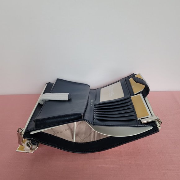 MICHAEL KORS Jet Set Double Zip Signature Phone Wristlet- Ocean Blue Multi 🎈⭐ - Picture 13 of 16